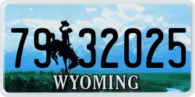 WY license plate 7932025