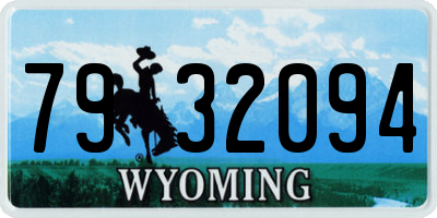 WY license plate 7932094