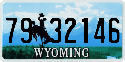 WY license plate 7932146