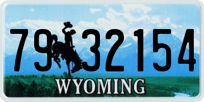 WY license plate 7932154