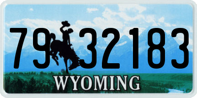 WY license plate 7932183