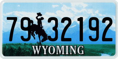 WY license plate 7932192