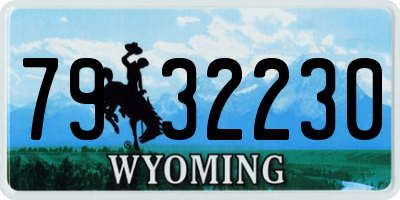 WY license plate 7932230