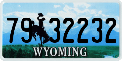 WY license plate 7932232
