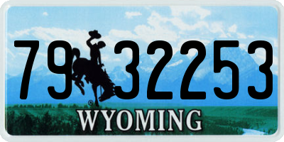 WY license plate 7932253