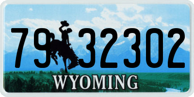 WY license plate 7932302