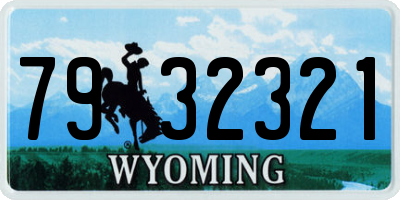 WY license plate 7932321