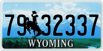 WY license plate 7932337