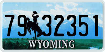 WY license plate 7932351