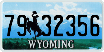 WY license plate 7932356
