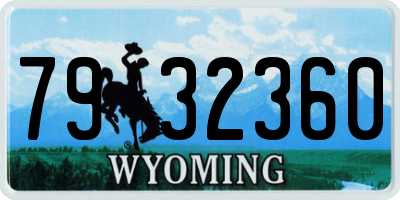 WY license plate 7932360