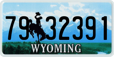 WY license plate 7932391