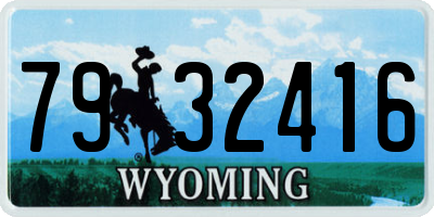 WY license plate 7932416