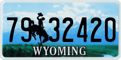 WY license plate 7932420