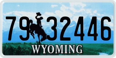 WY license plate 7932446