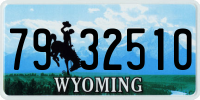 WY license plate 7932510