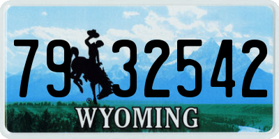 WY license plate 7932542