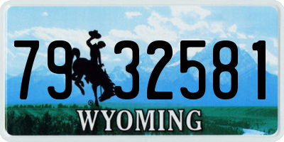 WY license plate 7932581