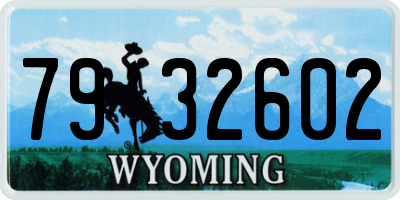 WY license plate 7932602