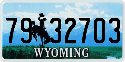 WY license plate 7932703