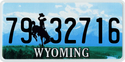 WY license plate 7932716