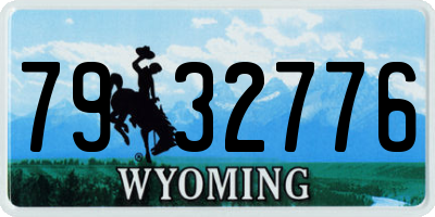 WY license plate 7932776