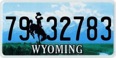 WY license plate 7932783