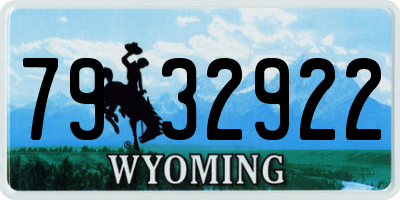 WY license plate 7932922