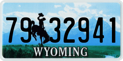 WY license plate 7932941