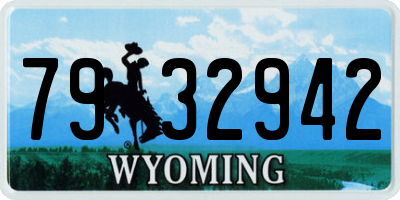 WY license plate 7932942