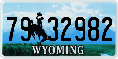 WY license plate 7932982