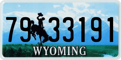 WY license plate 7933191