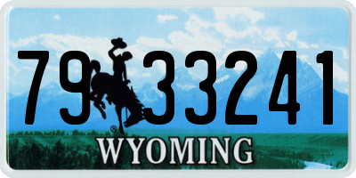 WY license plate 7933241