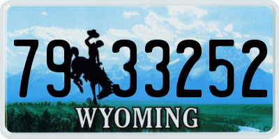 WY license plate 7933252