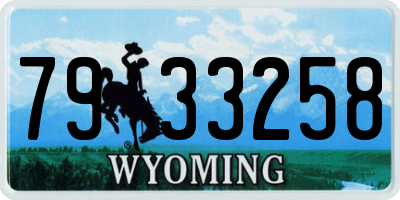 WY license plate 7933258