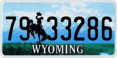 WY license plate 7933286