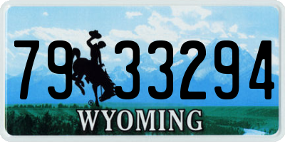 WY license plate 7933294
