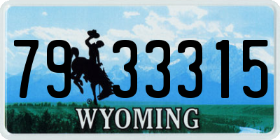 WY license plate 7933315