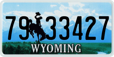 WY license plate 7933427