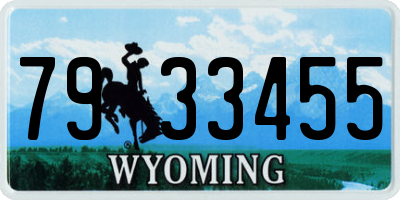 WY license plate 7933455
