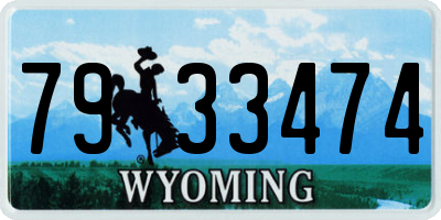 WY license plate 7933474