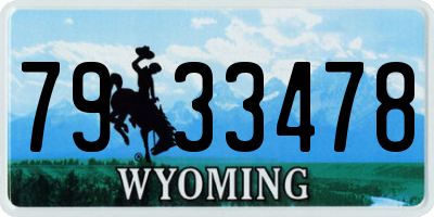WY license plate 7933478