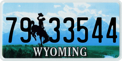 WY license plate 7933544