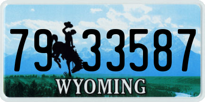 WY license plate 7933587