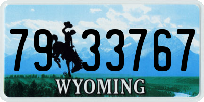 WY license plate 7933767
