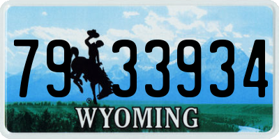 WY license plate 7933934