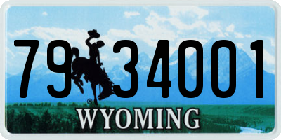 WY license plate 7934001