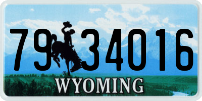 WY license plate 7934016