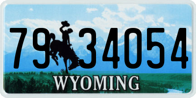 WY license plate 7934054