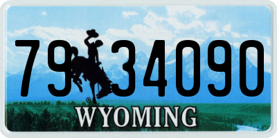WY license plate 7934090
